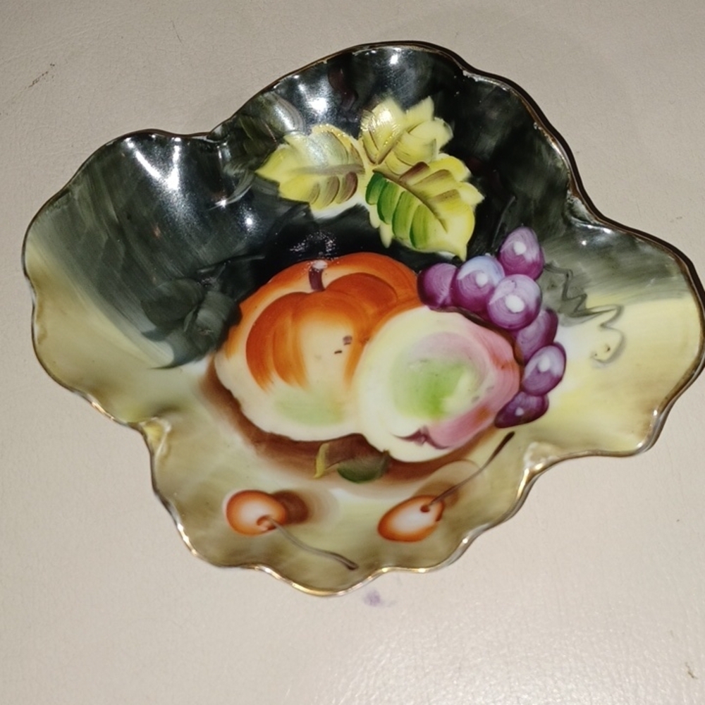 Antique Vintage LEFTON CHINA Hand Painted Dish, Nut Candy Trinket Dish